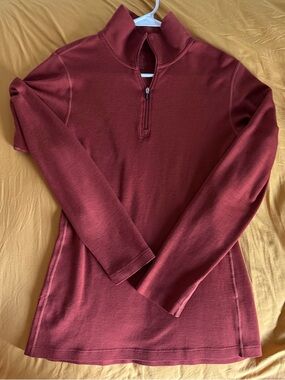 Woolx Quarter-Zip Brooke color Maple-Leaf